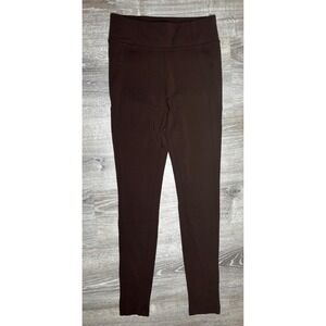 Athleta Brown Straight Leg Ankle Zip Pants Pockets Travel Work Gym Sz Small Tall